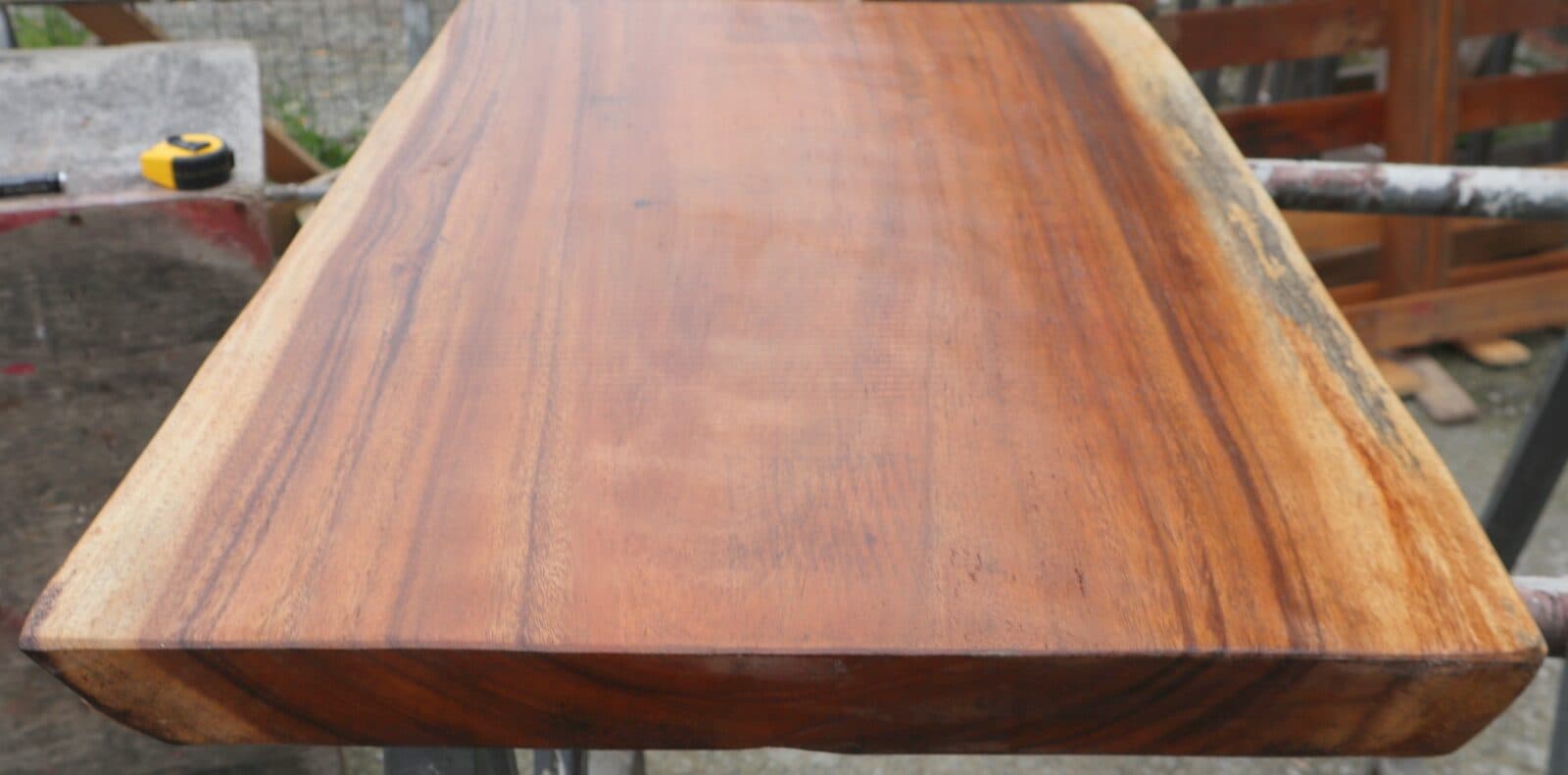 Piano in legno top massello suar o noce indiano per bagno cm 81x51/53x4,5h tavola n. 12 - 5