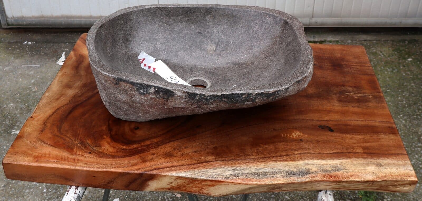 Piano in legno top massello suar o noce indiano per bagno cm 81x52/55x5h tavola n. 11 - 2