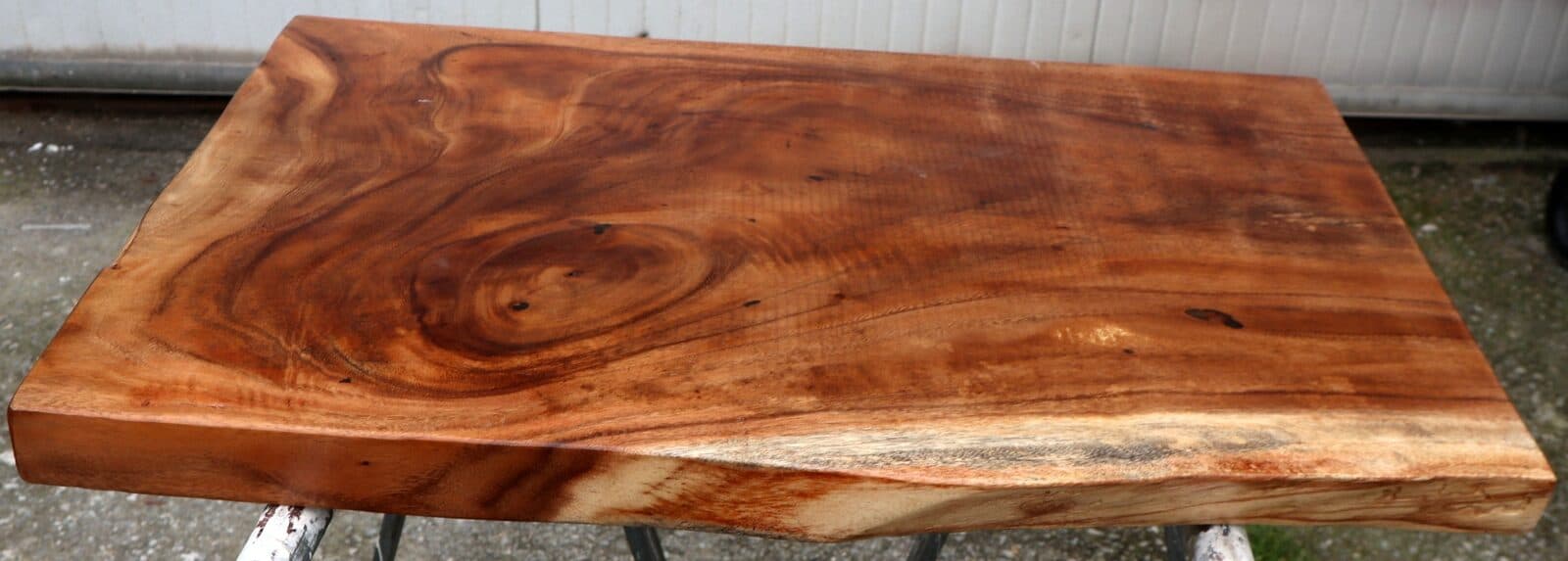 Piano in legno top massello suar o noce indiano per bagno cm 81x52/55x5h tavola n. 11 - 3