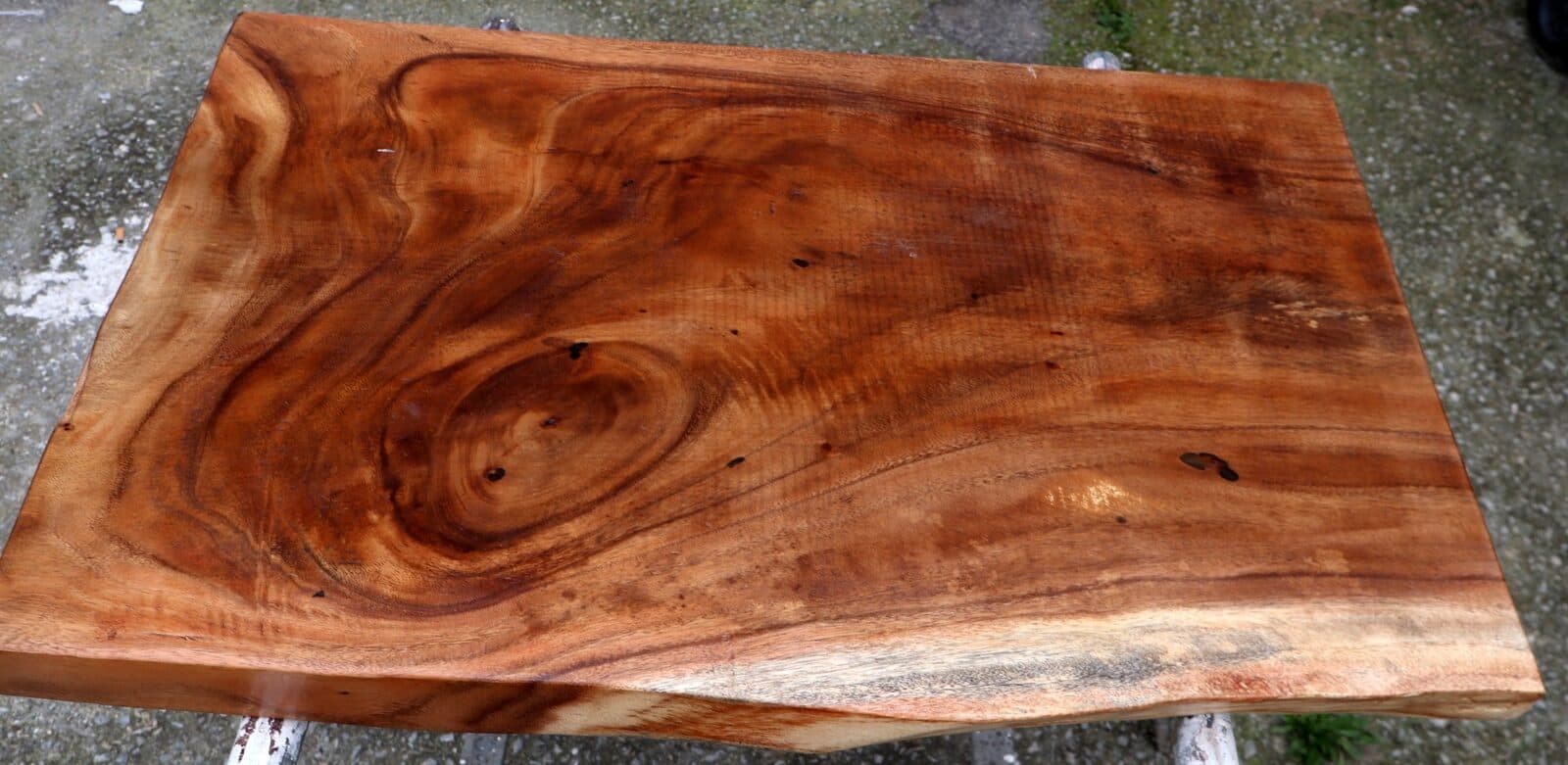 Piano in legno top massello suar o noce indiano per bagno cm 81x52/55x5h tavola n. 11 - 4