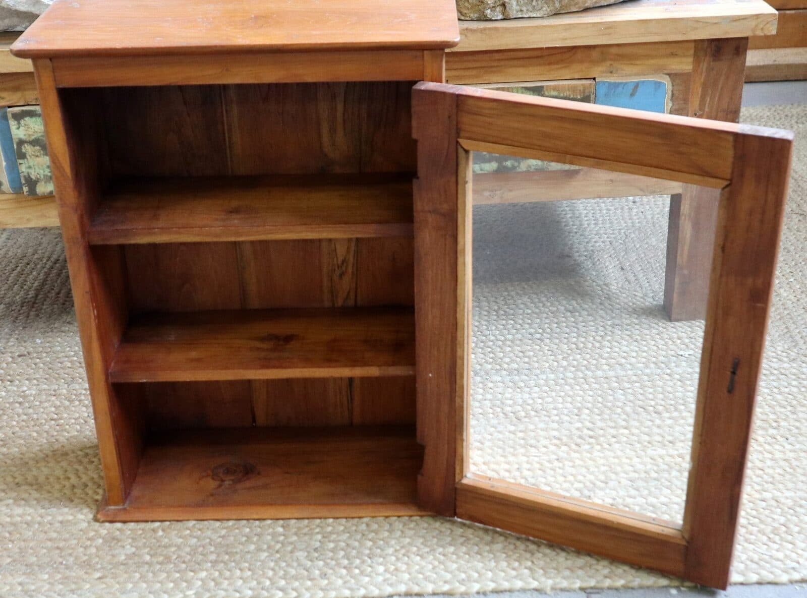 Vetrinetta in Legno di Teak Naturale – Fatto a Mano in Indonesia – 42x18x56h cm - 4