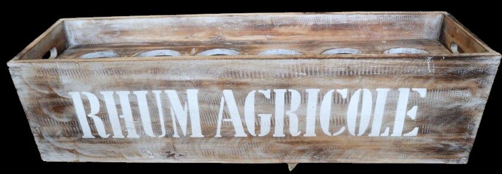 Scatola Porta Bottiglie in Legno di Albesia 80x22x22 cm – Stile Vintage “Rhum Agricole” - 3