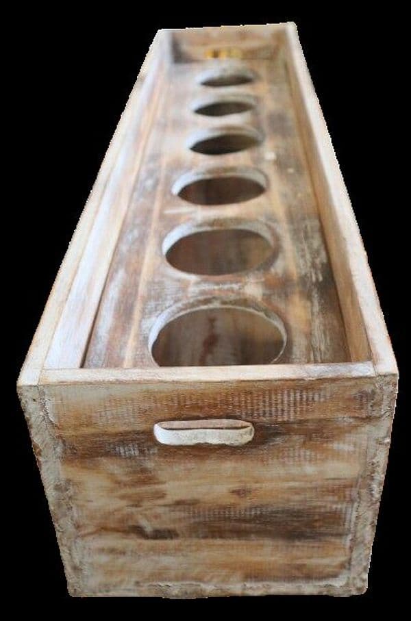 Scatola Porta Bottiglie in Legno di Albesia 80x22x22 cm – Stile Vintage “Rhum Agricole” - 5