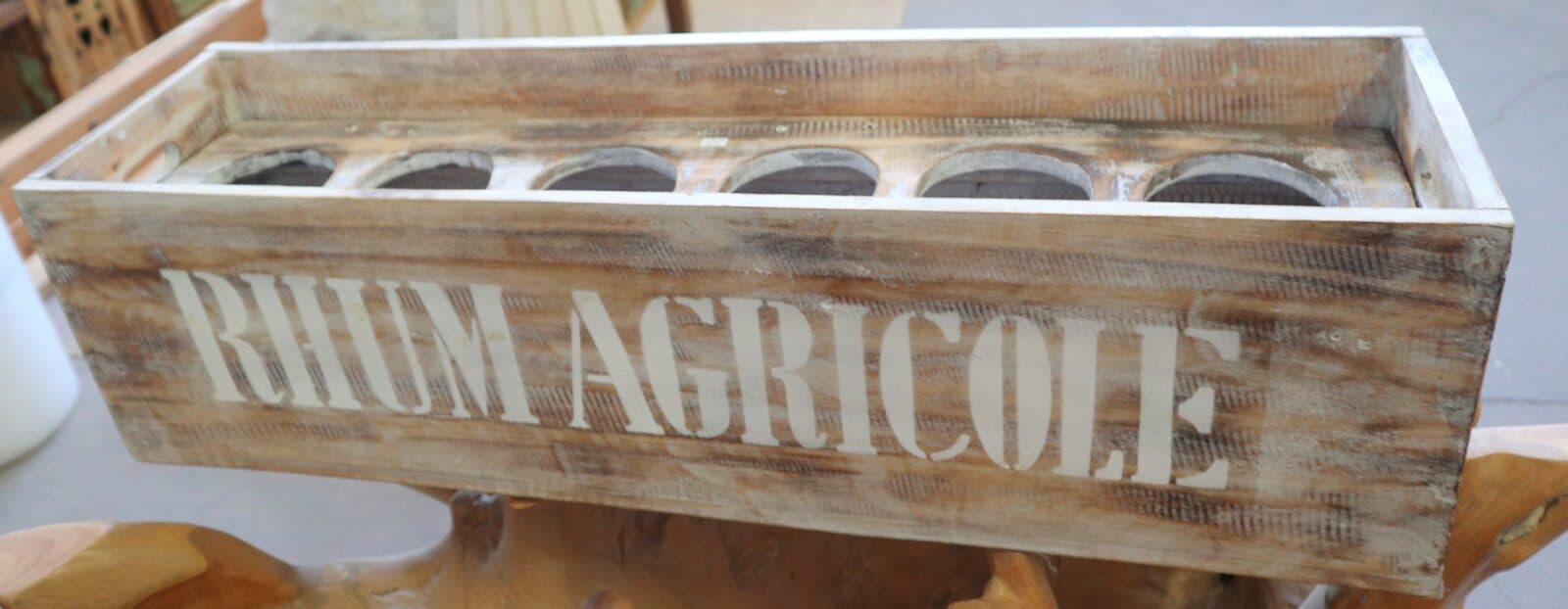 Scatola Porta Bottiglie in Legno di Albesia 80x22x22 cm – Stile Vintage “Rhum Agricole” - 6
