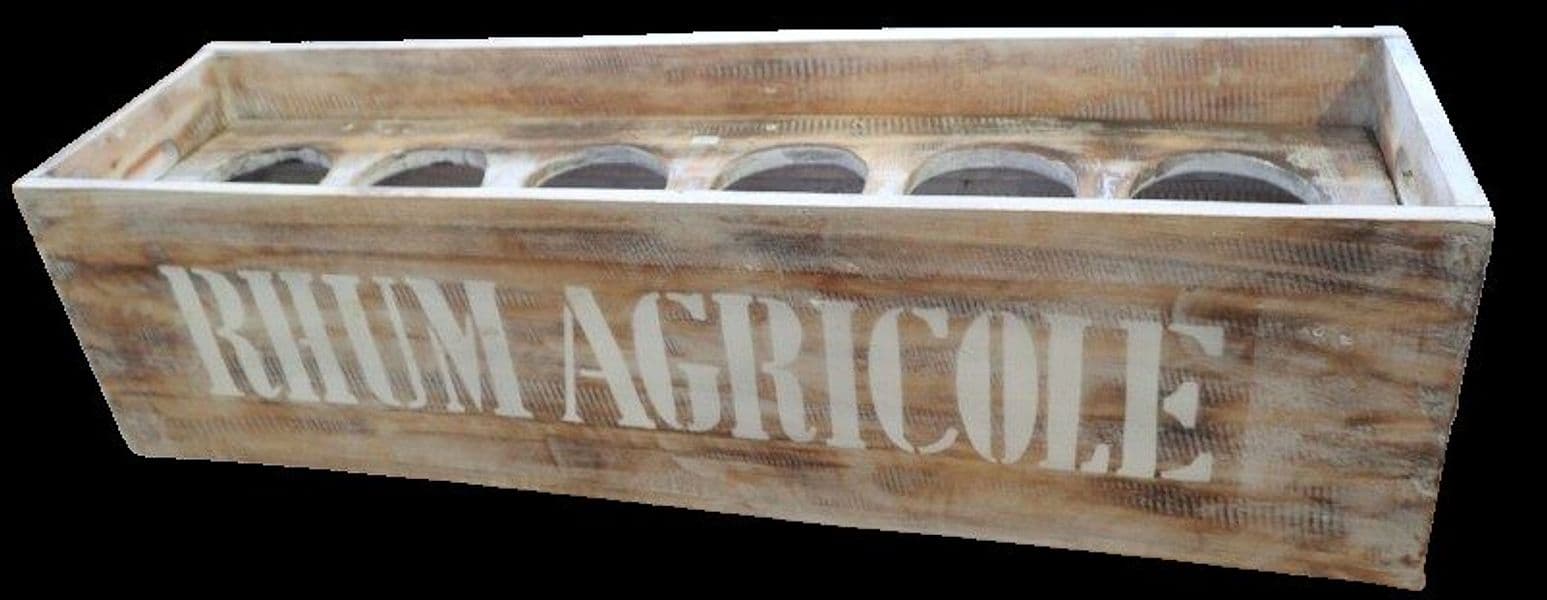 Scatola Porta Bottiglie in Legno di Albesia 80x22x22 cm – Stile Vintage “Rhum Agricole” - 7