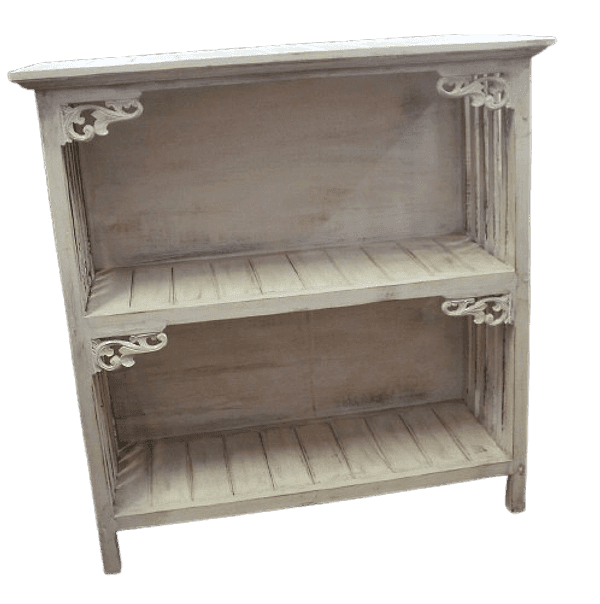 Consolle ingresso shabby chic in legno di Albesia decapato – cm 85x35,5x90h – Fatto a mano in Indonesia - 3