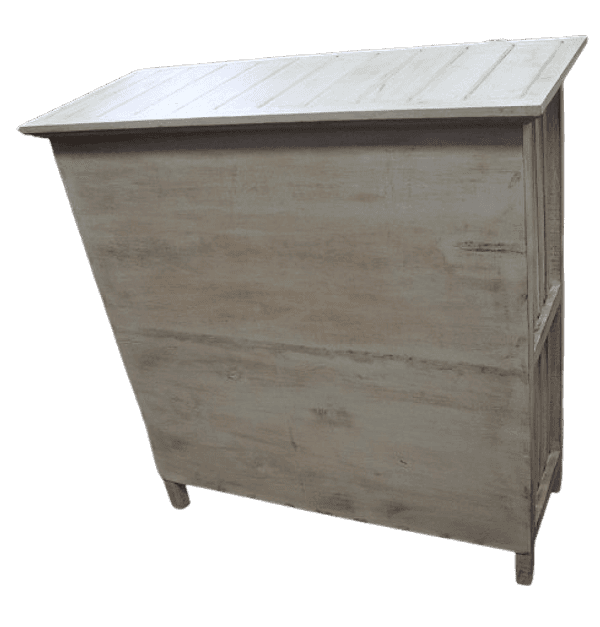 Consolle ingresso shabby chic in legno di Albesia decapato – cm 85x35,5x90h – Fatto a mano in Indonesia - 9