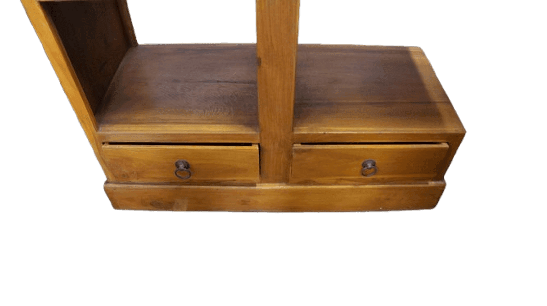 Libreria artigianale in legno massello di teak 80x35x180 cm – Stile moderno etnico - 5