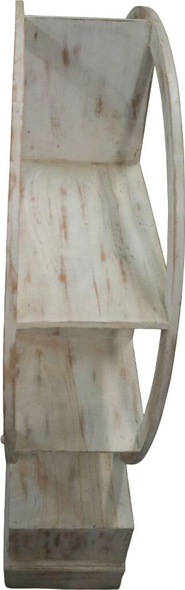 Libreria Tonda in Teak Decapato 103x37x110h – Mobile Artigianale in Legno Massello Stile Shabby Chic Moderno - 7