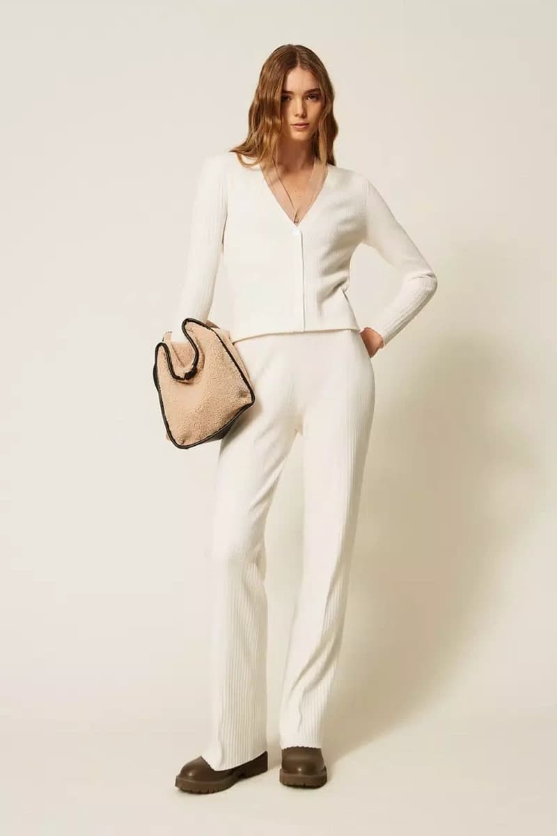 Pantaloni in maglia a costine | TWINSET - 3