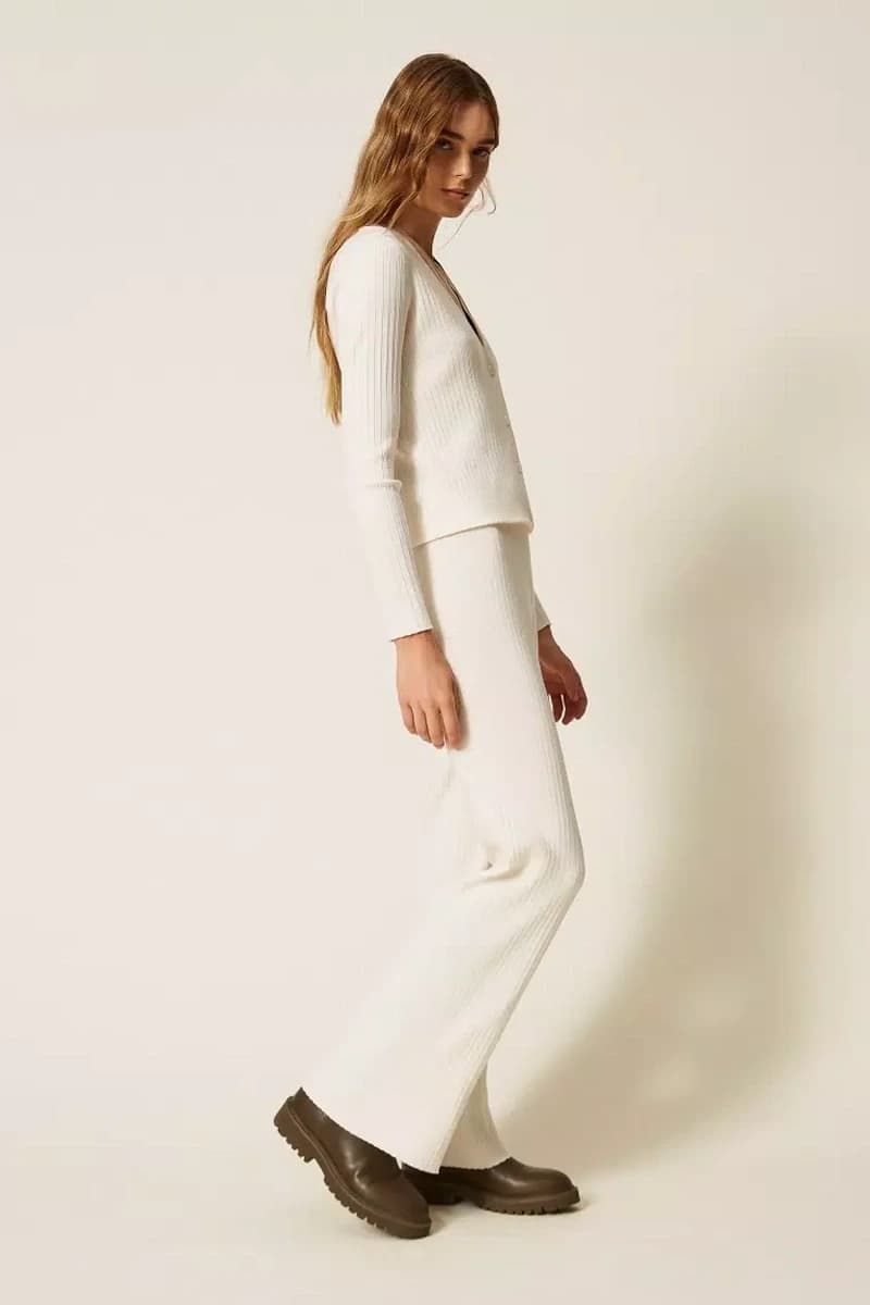 Pantaloni in maglia a costine | TWINSET - 4