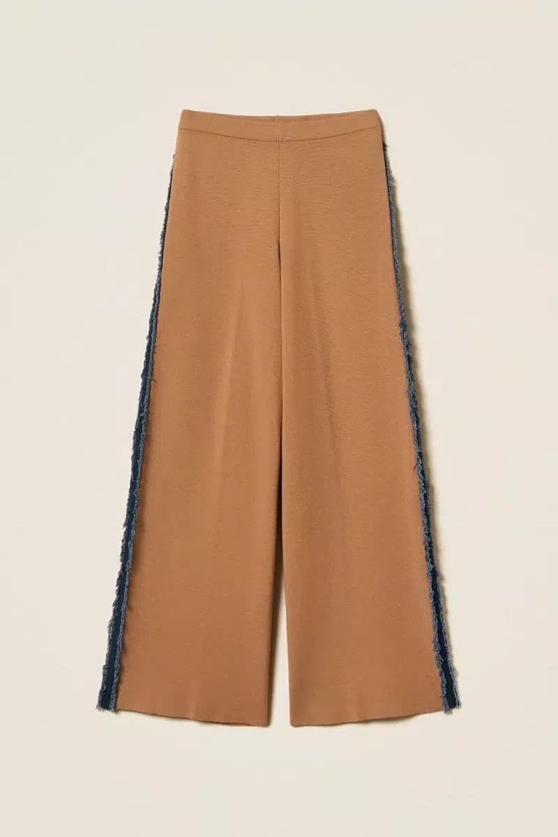 Pantaloni in maglia con dettagli denim | TWINSET - 5