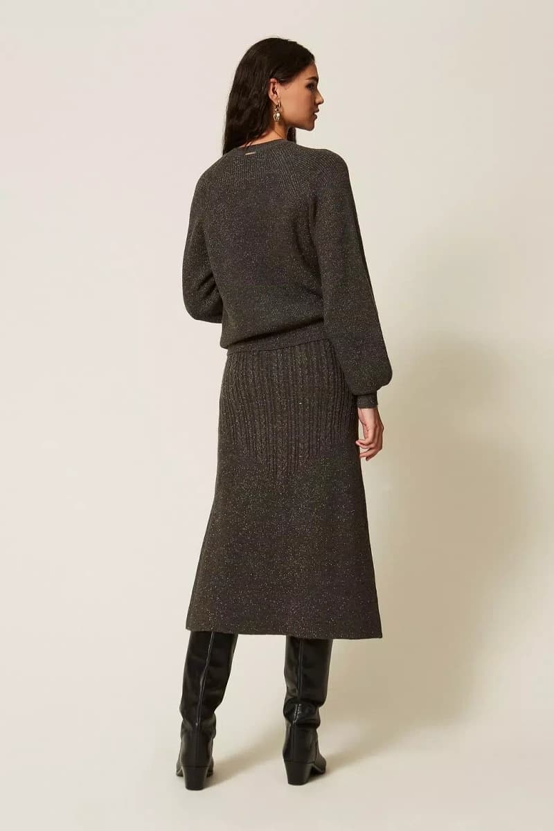 Gonna midi in maglia a trecce | TWINSET - 2