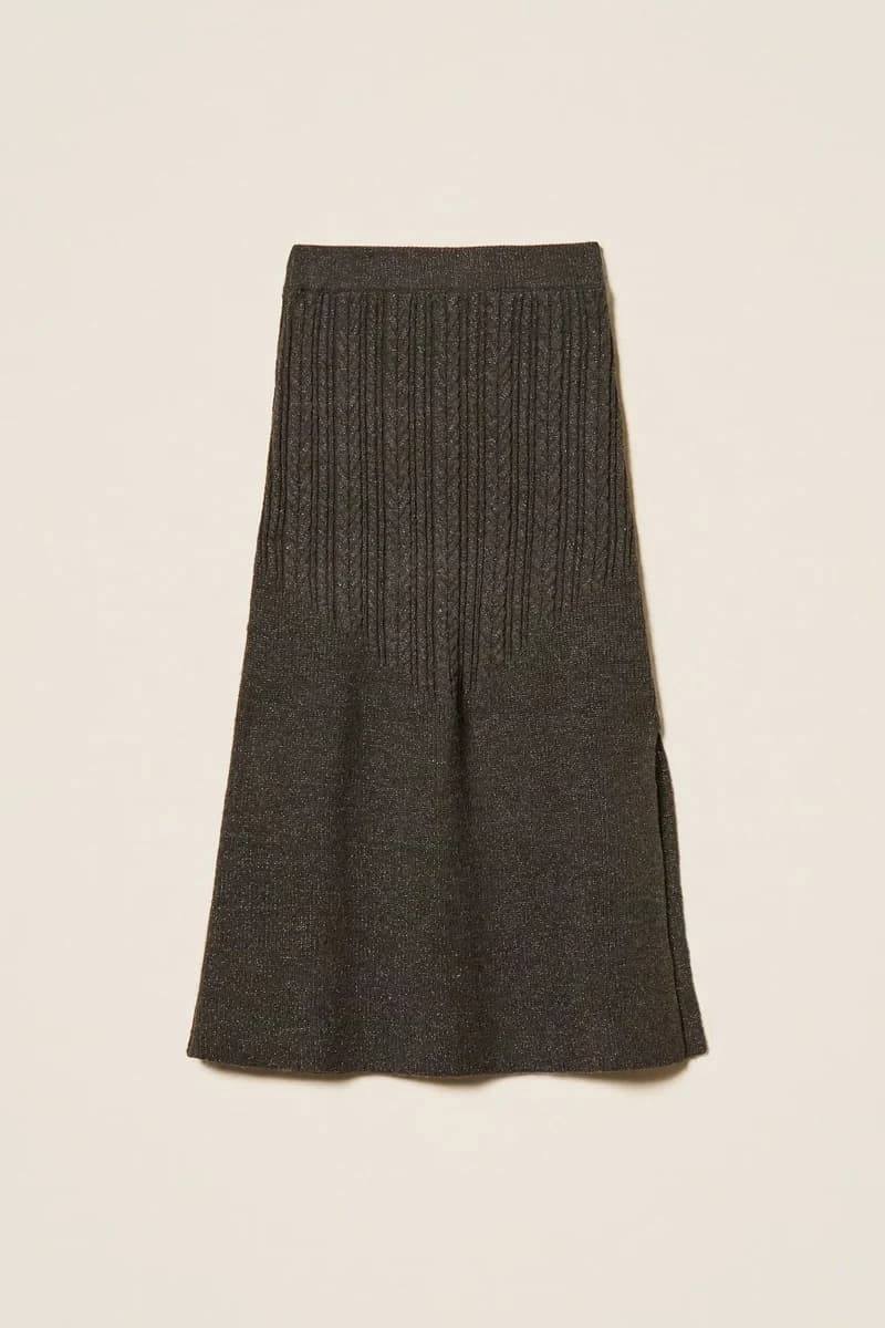Gonna midi in maglia a trecce | TWINSET - 7