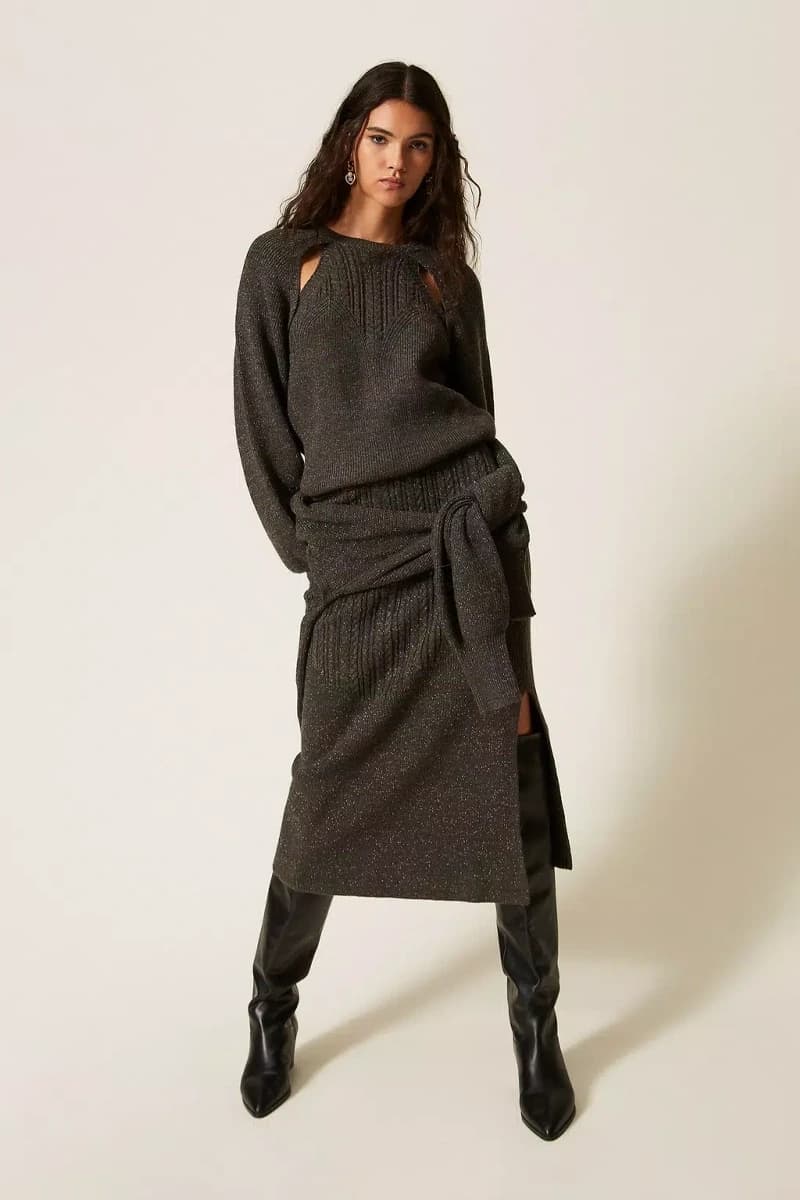 Maglia con cut-out e trecce | TWINSET - 4