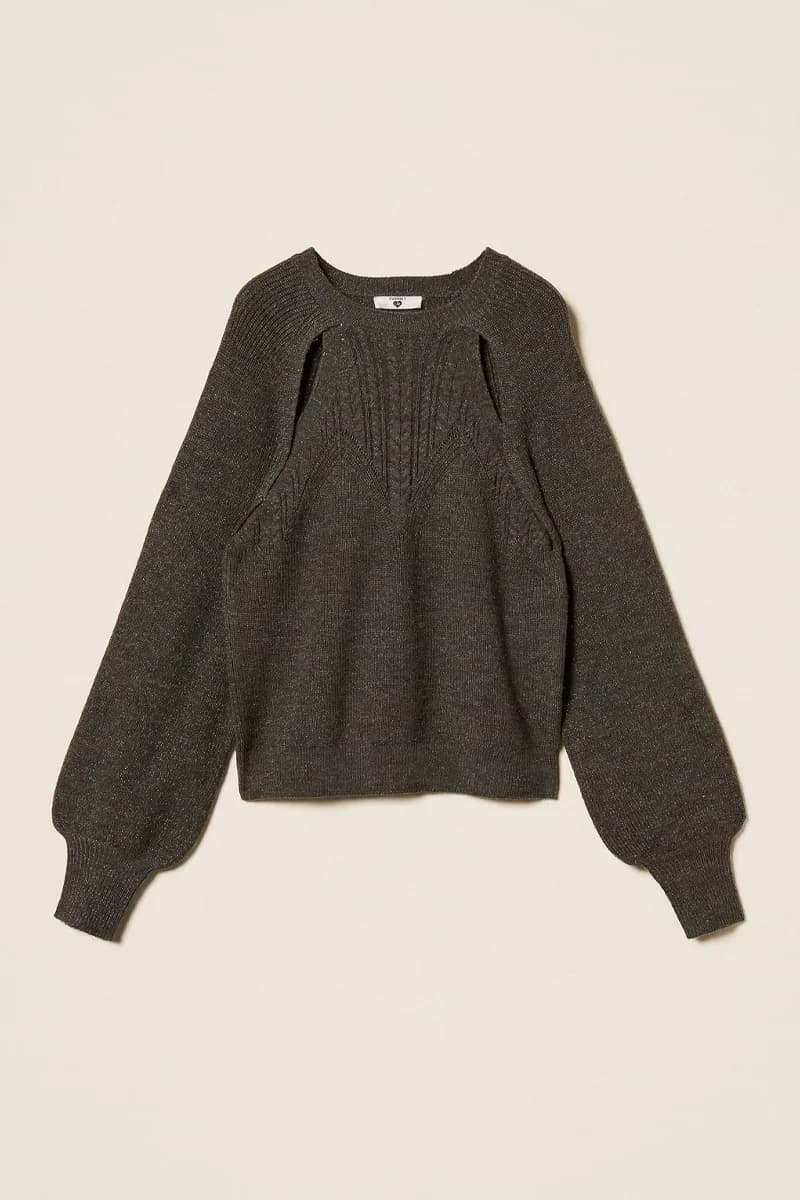 Maglia con cut-out e trecce | TWINSET - 6