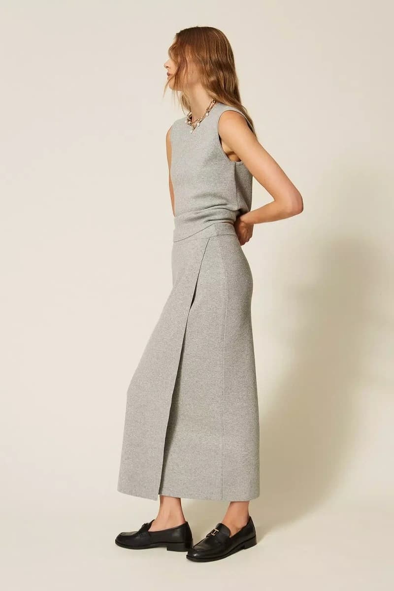 Gonna midi in maglia effetto portafoglio | TWINSET - 4