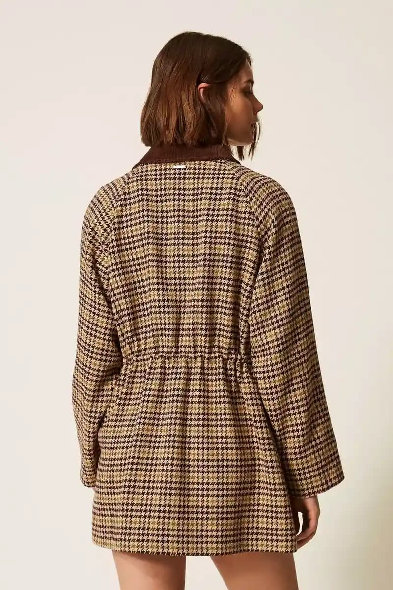 Parka jacquard pied-de-poule | TWINSET - 2