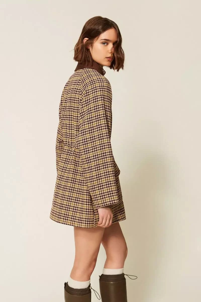 Parka jacquard pied-de-poule | TWINSET - 4