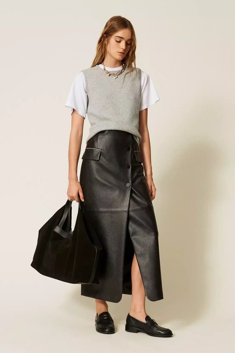 Top smanicato fitted in maglia | TWINSET - 5