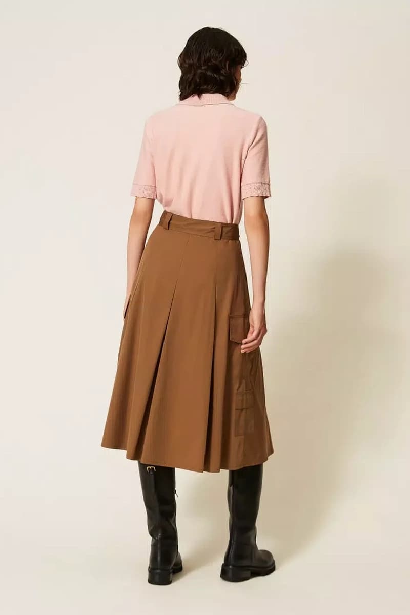 Gonna midi ampia con tasche e cintura | TWINSET - 2