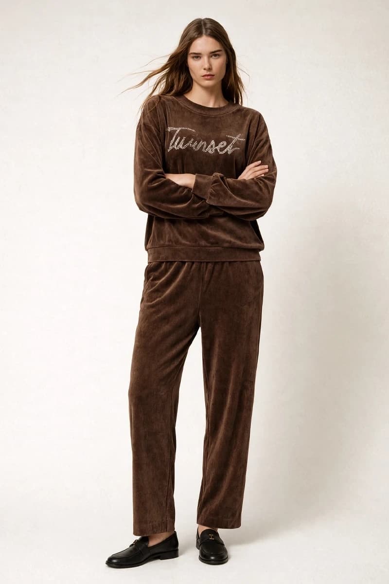 Completo tuta con felpa chiusa e pantaloni | TWINSET