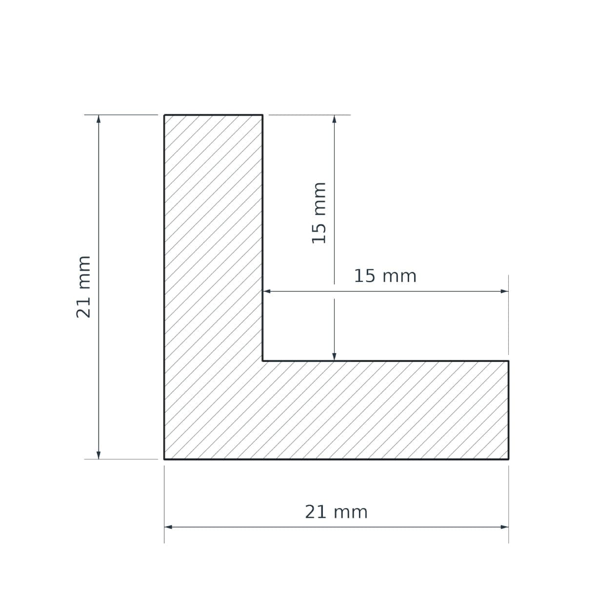 Profilo Angolare a L Squadrato in Pino Scandinavo Bianco Laccato 21x21x2700 mm – Pacco 5 Barre - 3