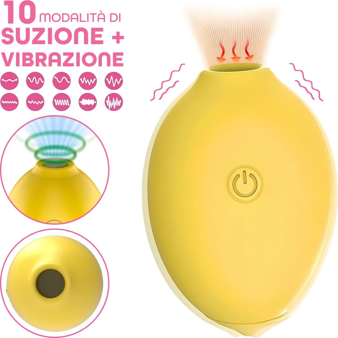 Succhia Clitoride Limone con 10 Modalità di Suzione e Vibrazione Sex Toy Donna - 3