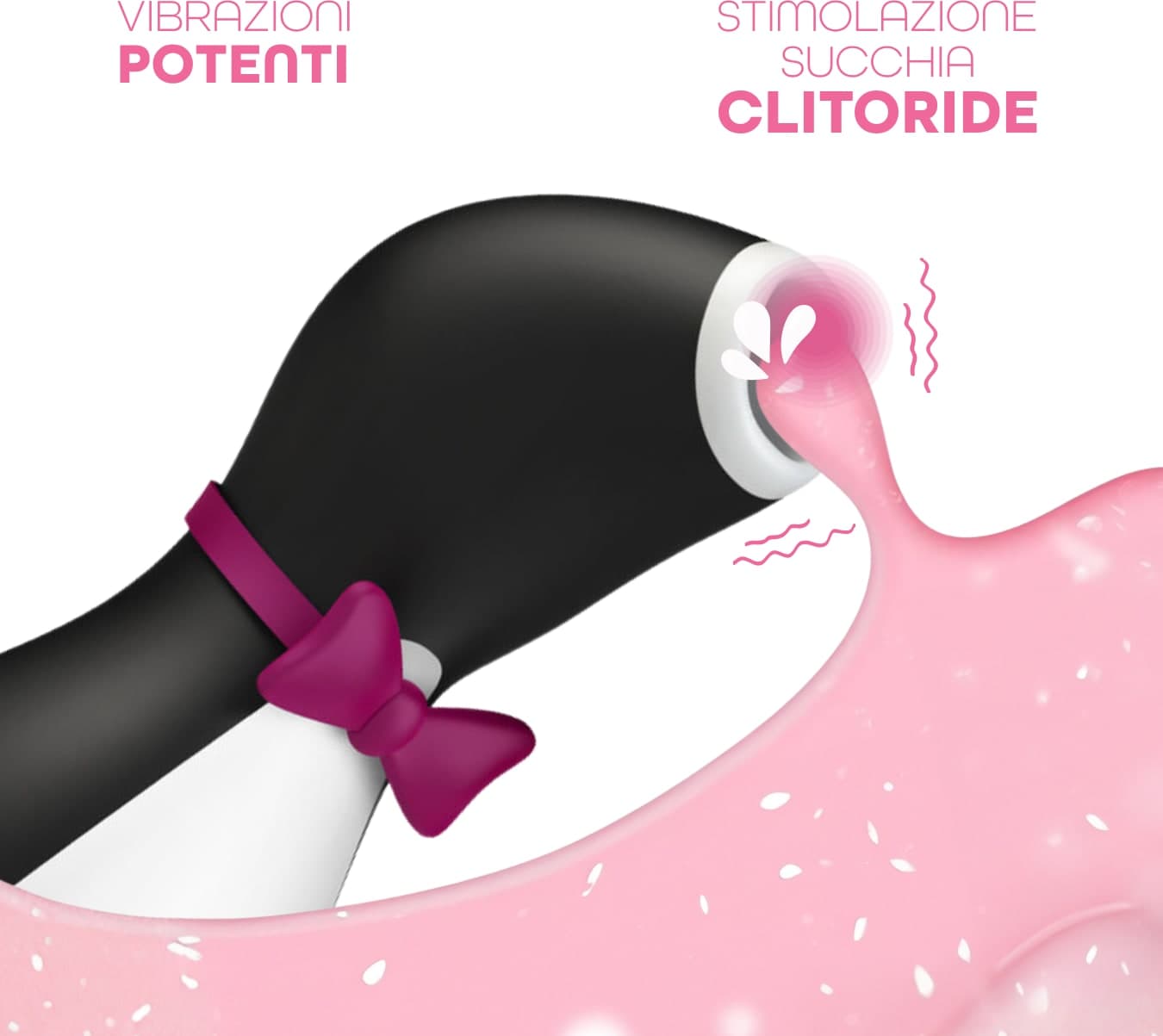 Succhia Clitoride Pinguino con 10 Modalità di Suzione e Vibrazione Sex Toy Donna - 4