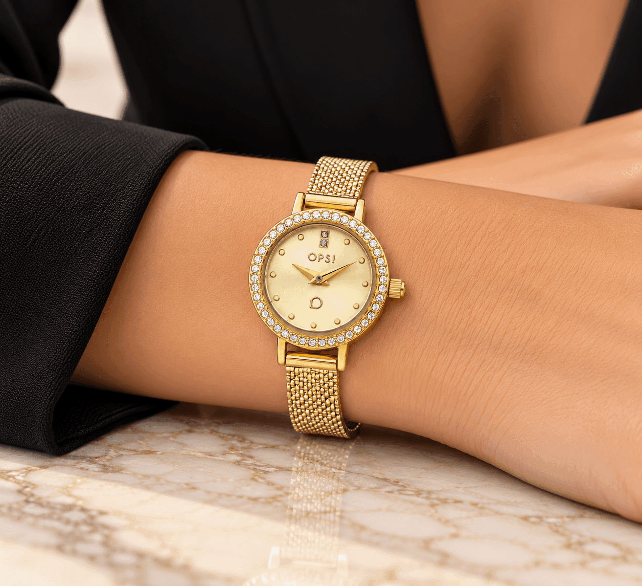 Ops Object  -  Orologio Donna  con cassa e bracciale in metallo mesh diamantato Allure - 2