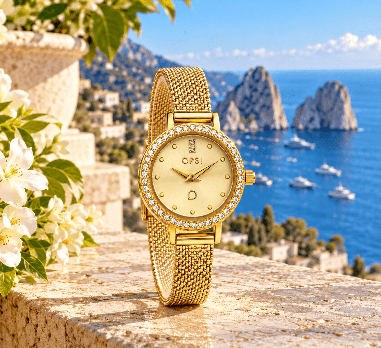 Ops Object  -  Orologio Donna  con cassa e bracciale in metallo mesh diamantato Allure - 4