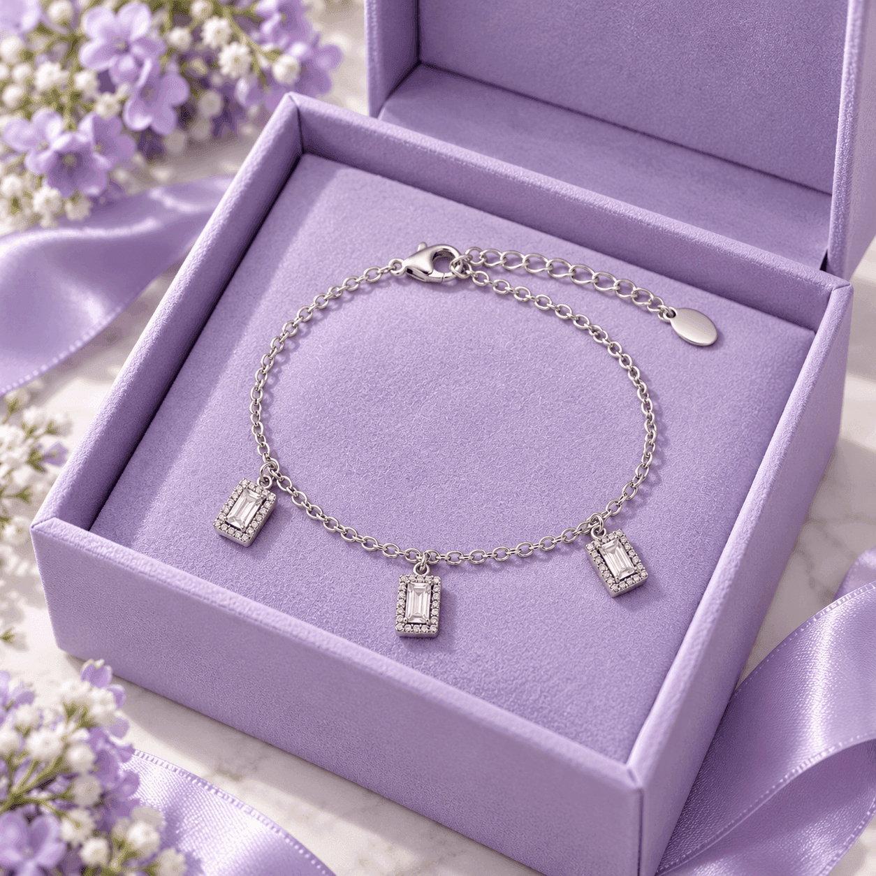 Ops Objects  -  Bracciale catena con pendenti rettangolo con cristalli Ariel - 3