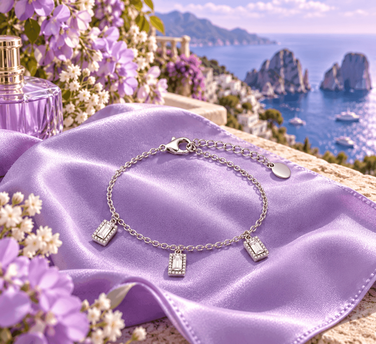 Ops Objects  -  Bracciale catena con pendenti rettangolo con cristalli Ariel - 4