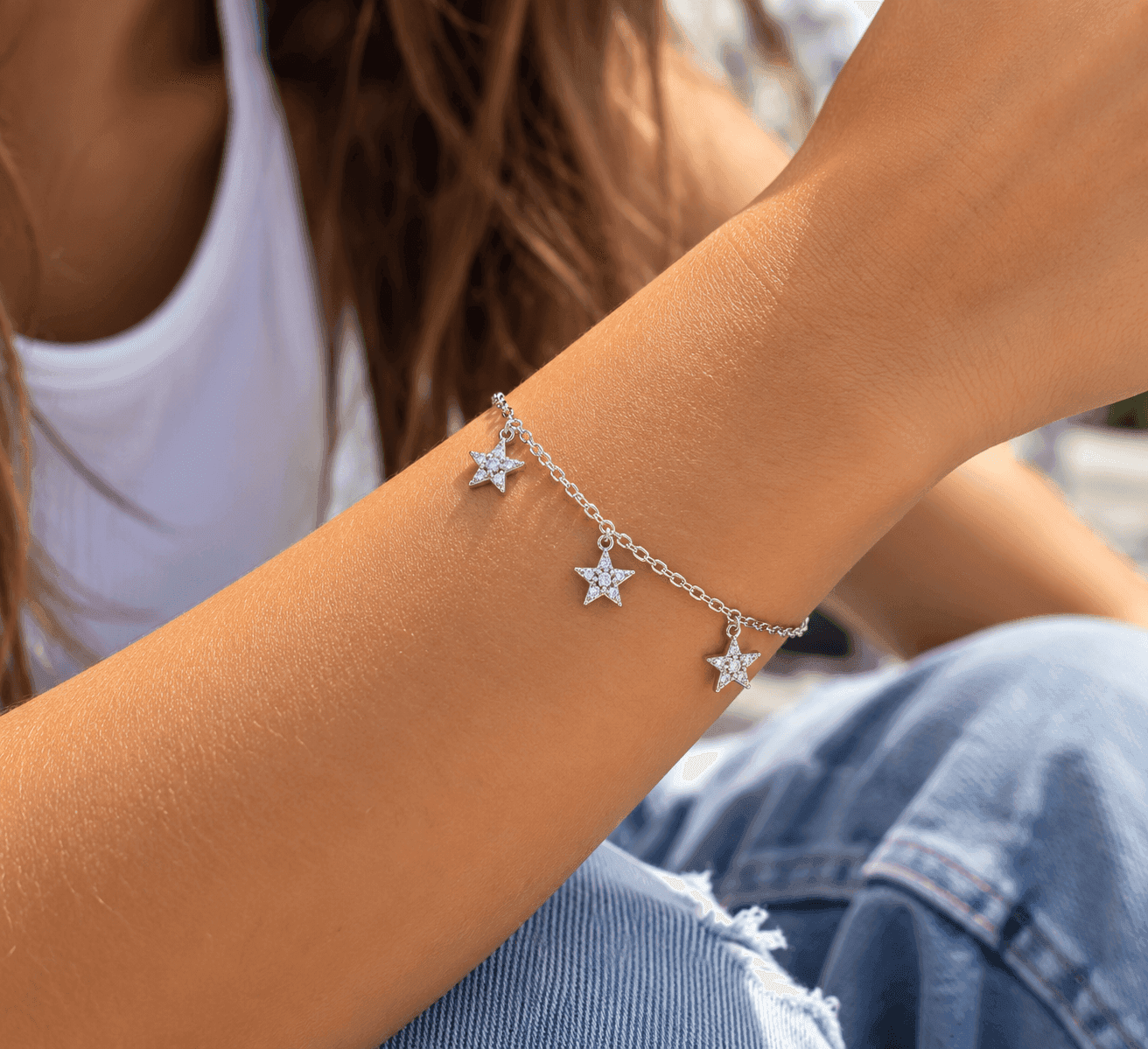 Ops Objects  -  Bracciale catena con pendenti stella con cristalli Ariel - 2