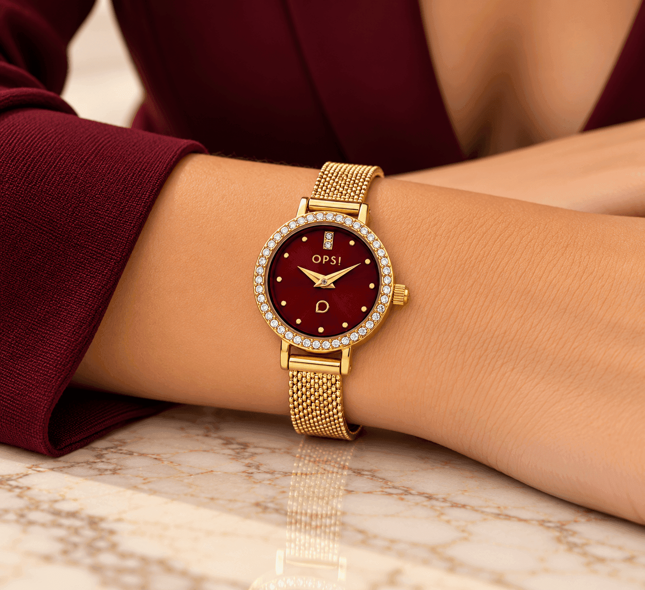 Ops Object  -  Orologio Donna  con cassa e bracciale in metallo mesh diamantato Allure - 2