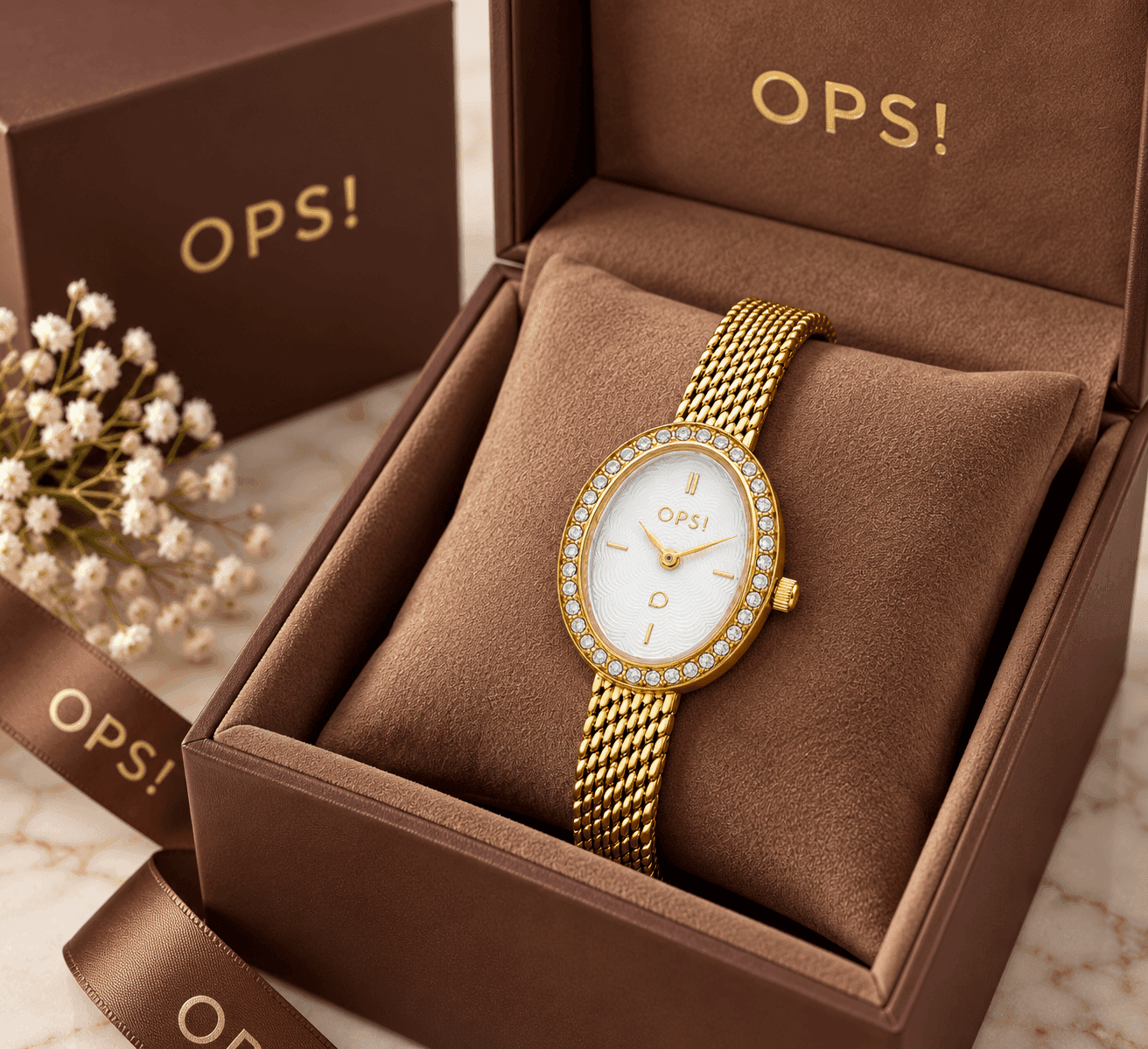 Ops Object  -  Orologio Donna  con cassa e bracciale mesh in metallo  Royal Ovalis - 4