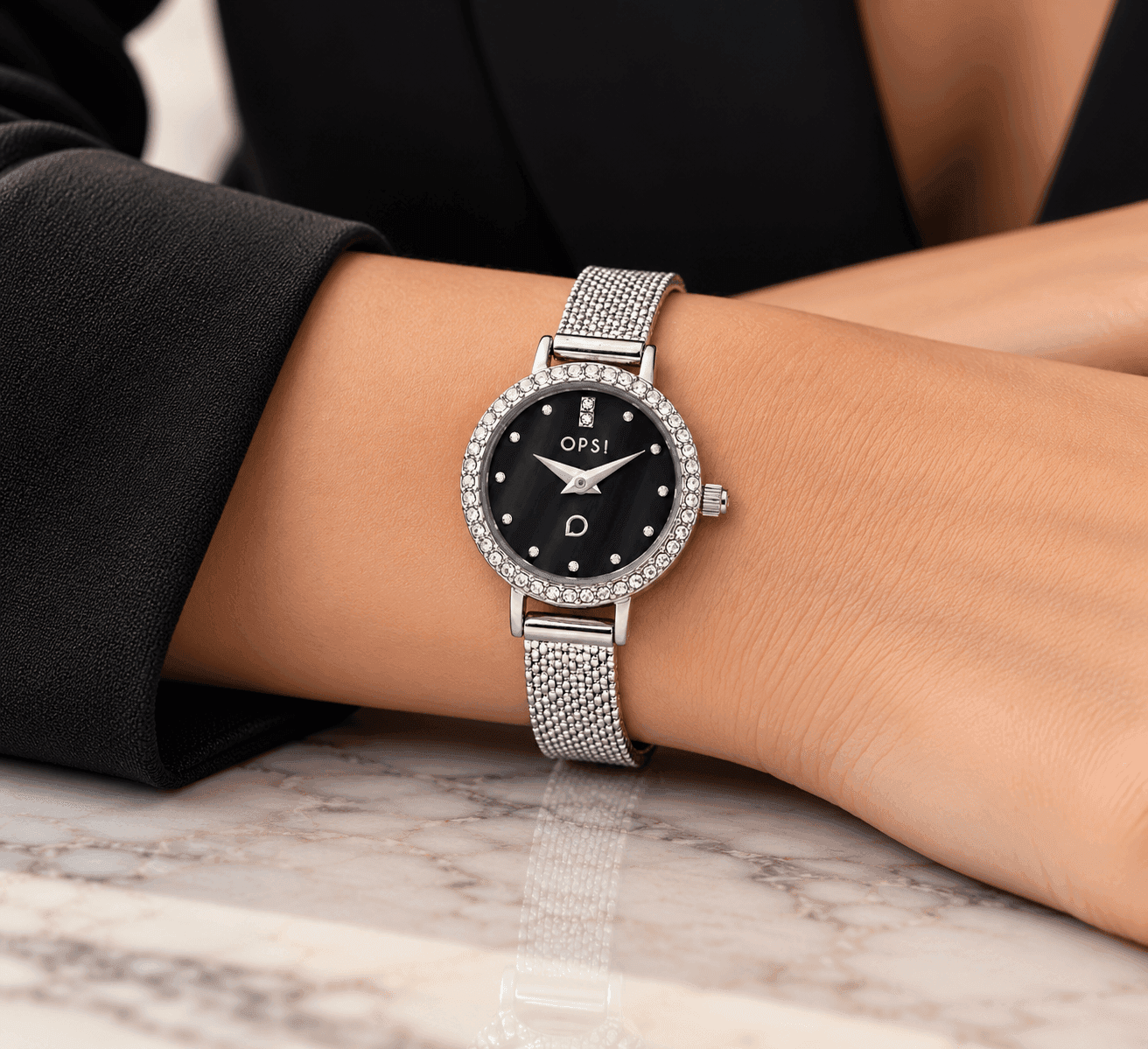 Ops Object  -  Orologio Donna  con cassa e bracciale in metallo mesh diamantato Allure - 2