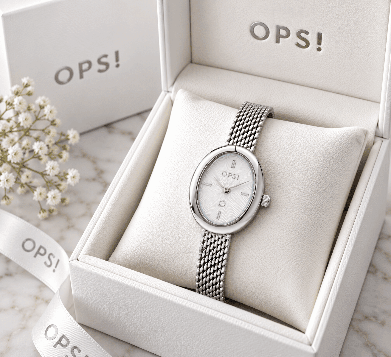 Ops Object  -  Orologio Donna  con cassa e bracciale mesh in metallo Ovalis - 4