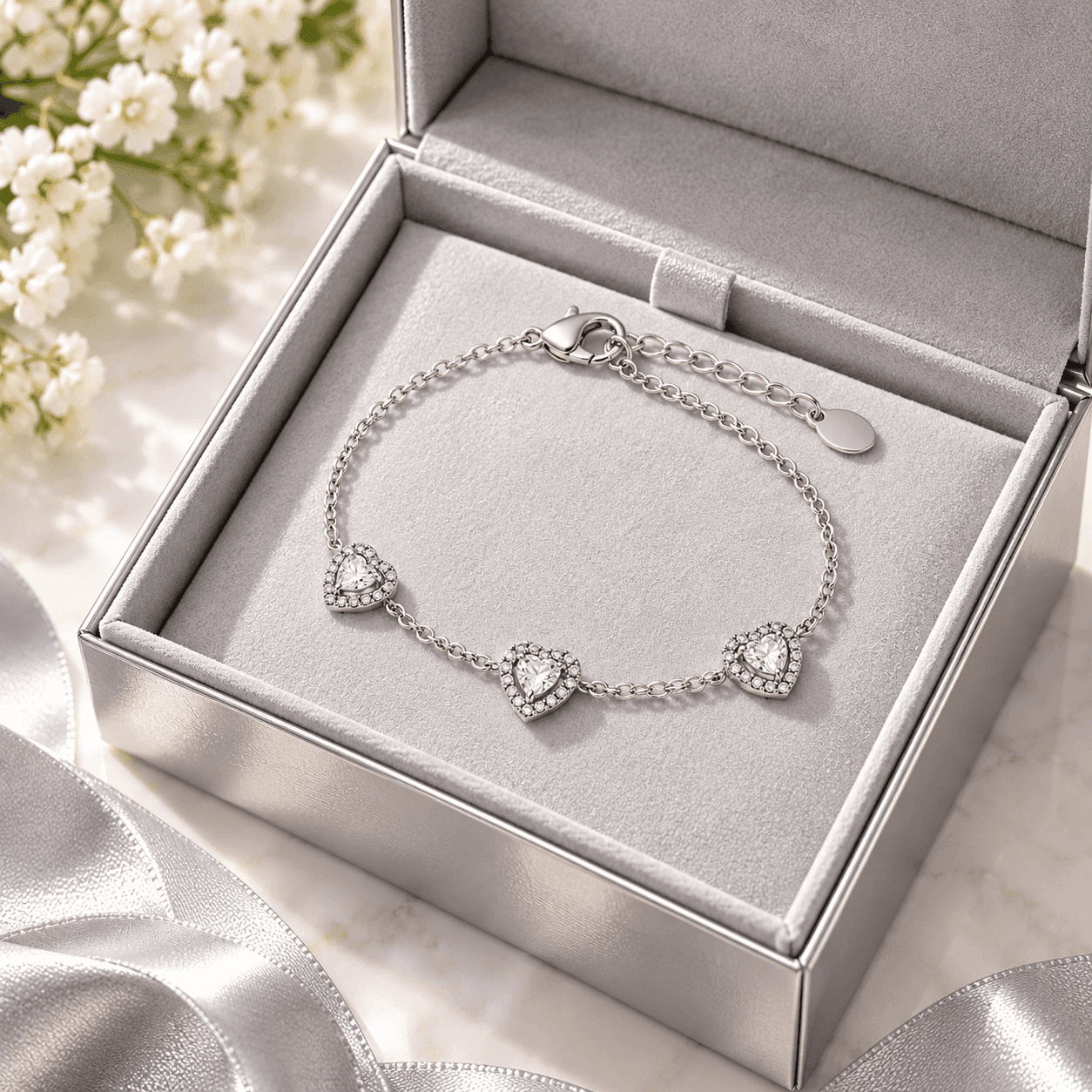Ops Objects  -  Bracciale catena con dettagli cuore con cristalli - 4