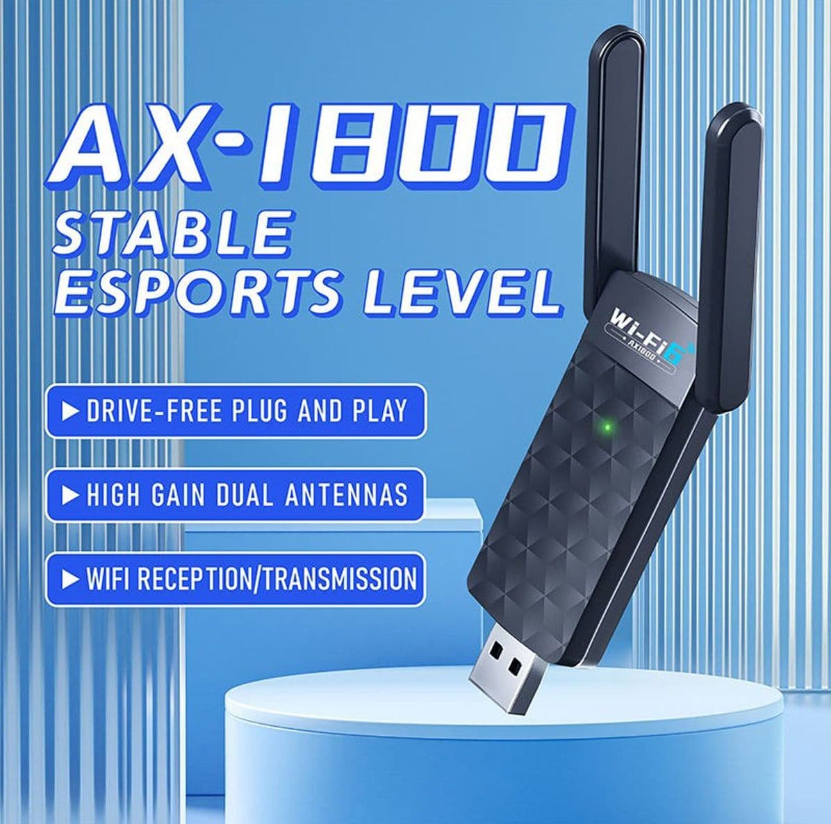 Chiavetta USB Wi-Fi 6 AX1800 Dual Band 1800Mbps con Bluetooth - Adattatore Scheda di Rete USB 3.0 2.4GHz e 5GHz OFDMA WPA3 per PC Desktop e Notebook Windows 10 e 11 - 2