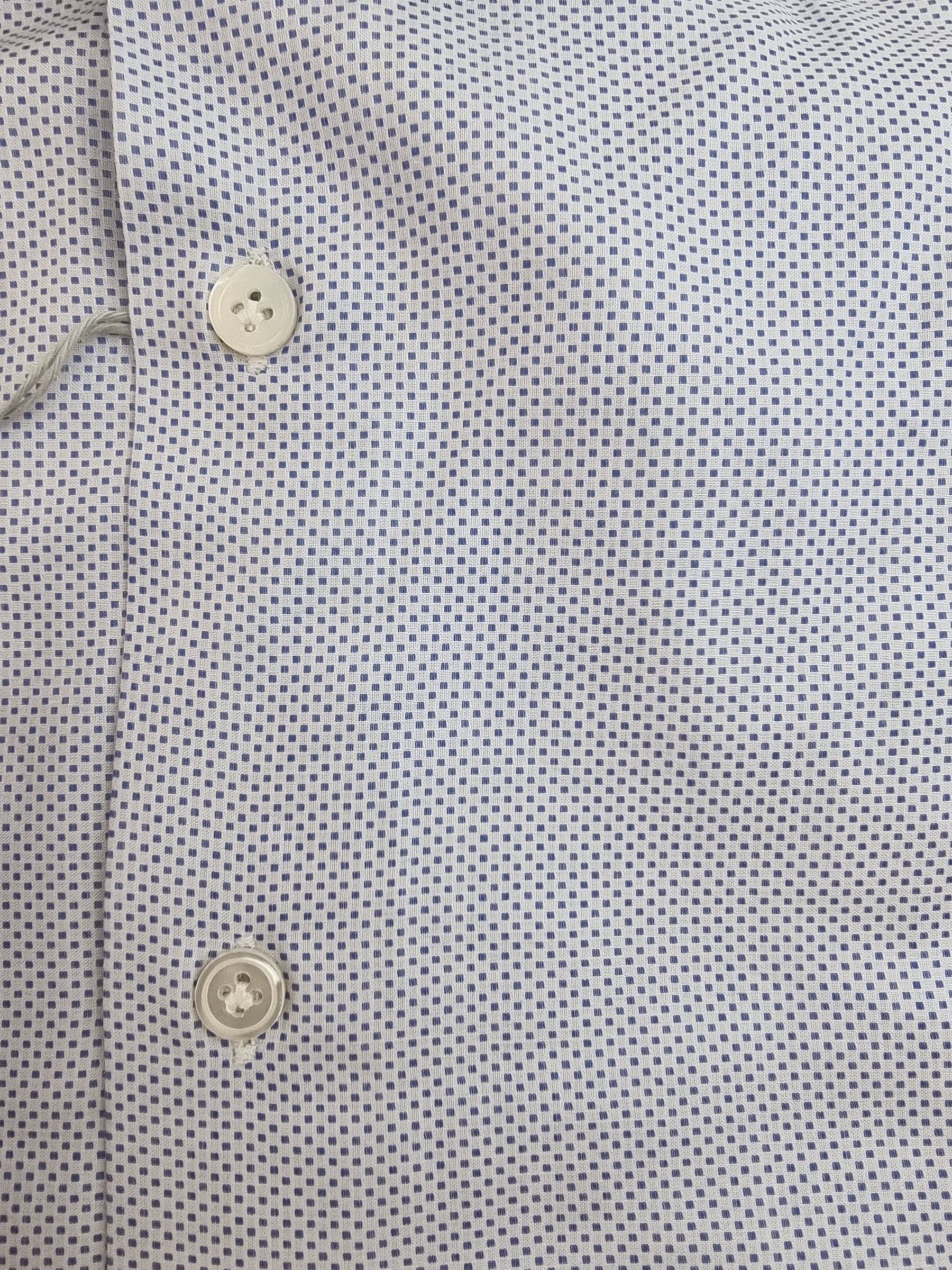 Camicia uomo Bagutta bianca microquadri slim in cotone - 4
