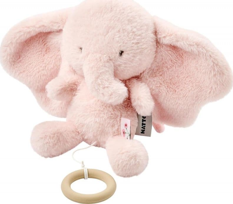 Pupazzo Nattou con Carillon Musicale Elefante – Rosa