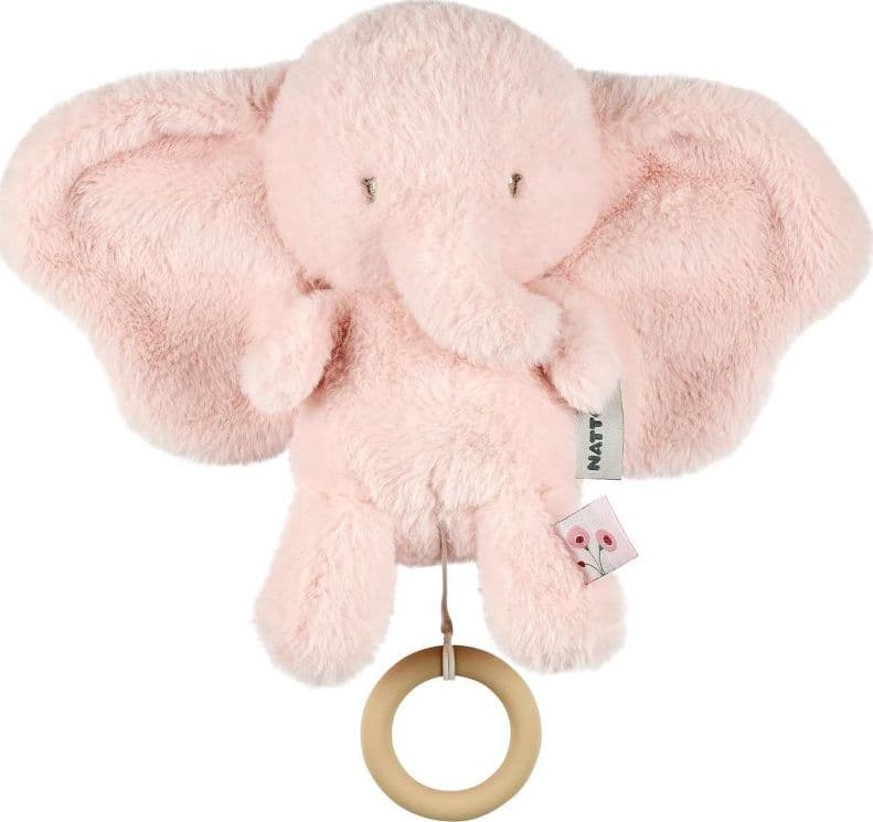 Pupazzo Nattou con Carillon Musicale Elefante – Rosa