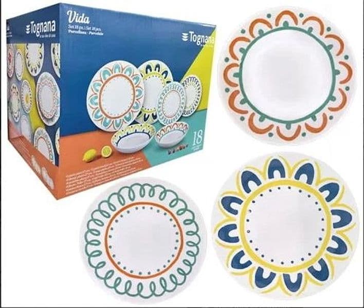 Servizio piatti 18 pezzi Vida Porcellana Multicolor tognana - 2