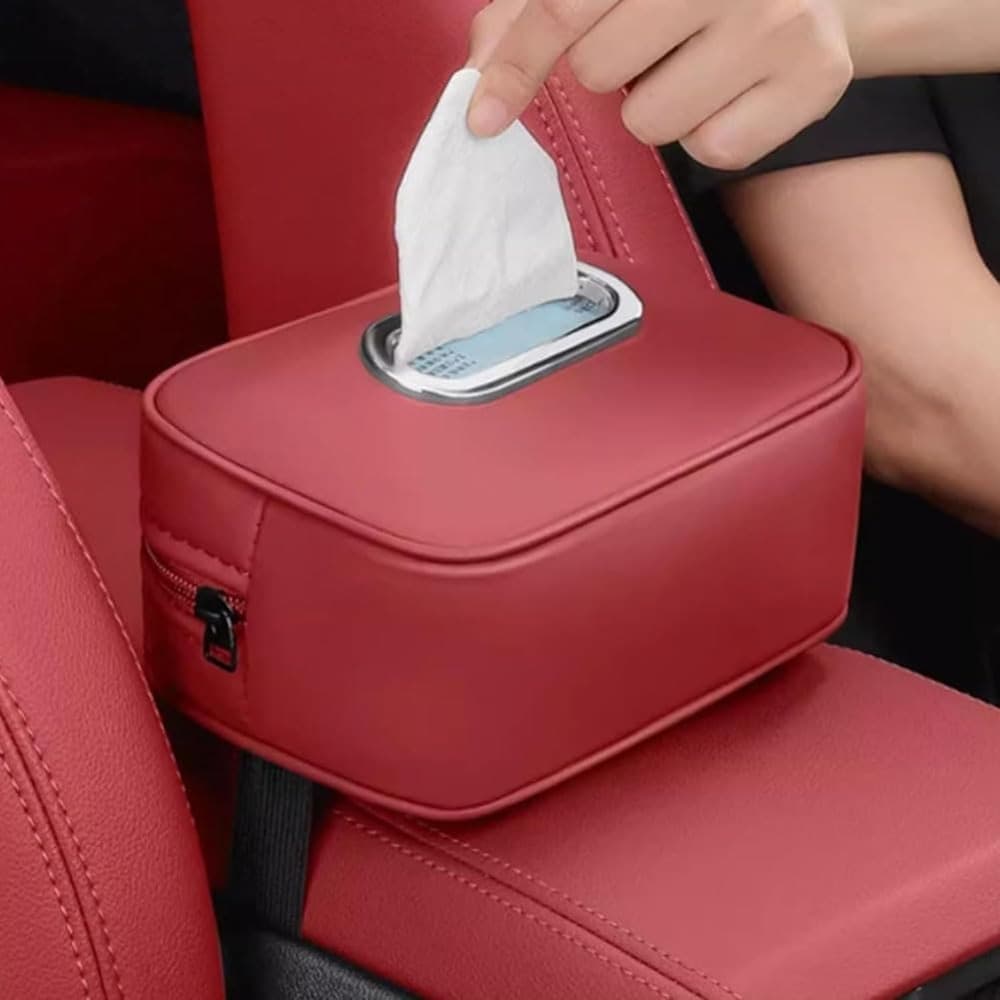 BORSA PORTA FAZZOLETTI DA SCHIENALE BRACCIOLO POGGIATESTA PER AUTO IN PELLE MICROFIBRA - 4