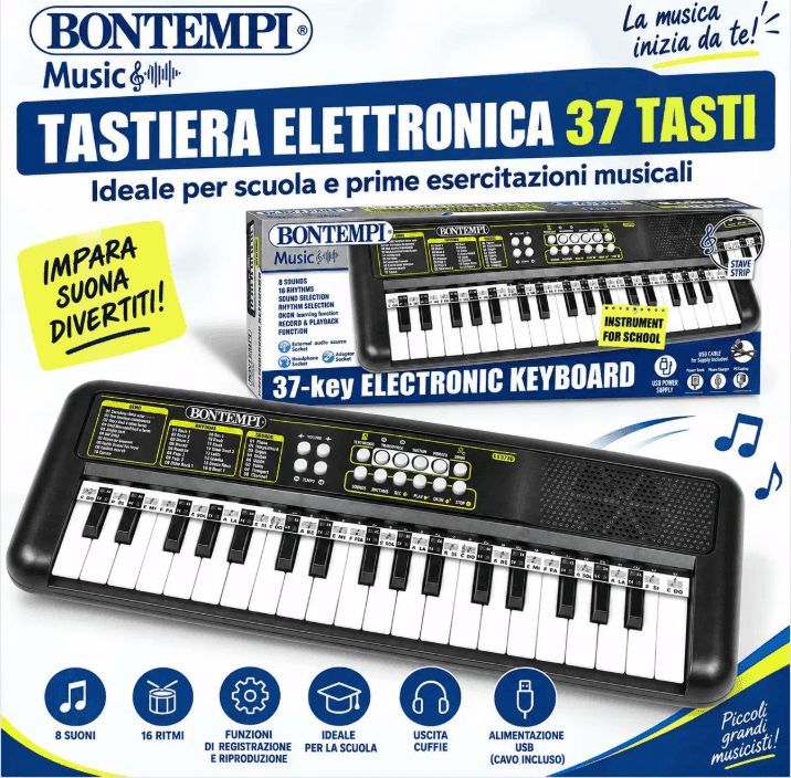 Bontempi 15 3780 KeyRhythm - Tastiera Digitale a 37 Tasti, 480x150x40 mm - 5