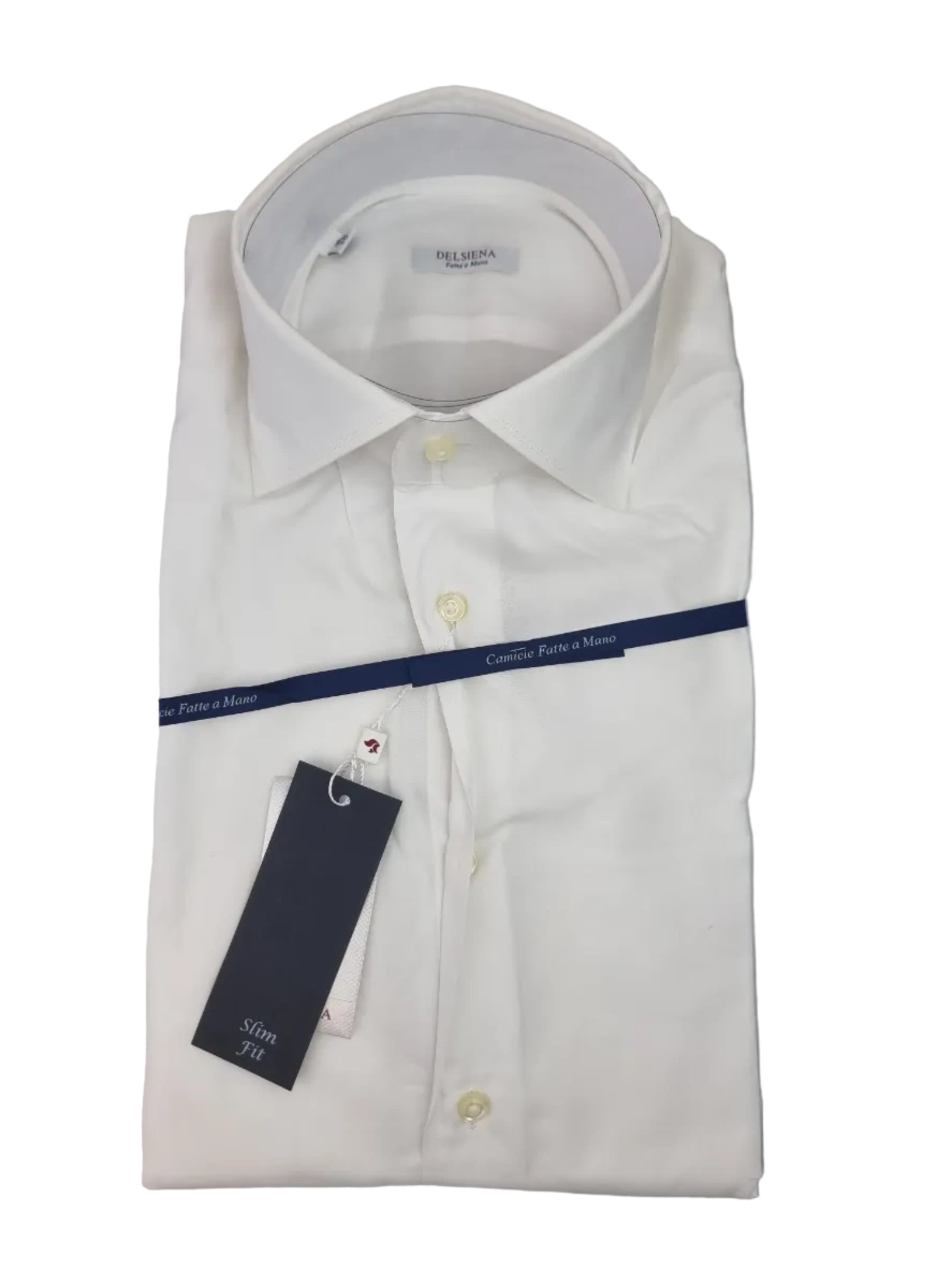 Camicia uomo Del Siena bianca slim fit in cotone - 3