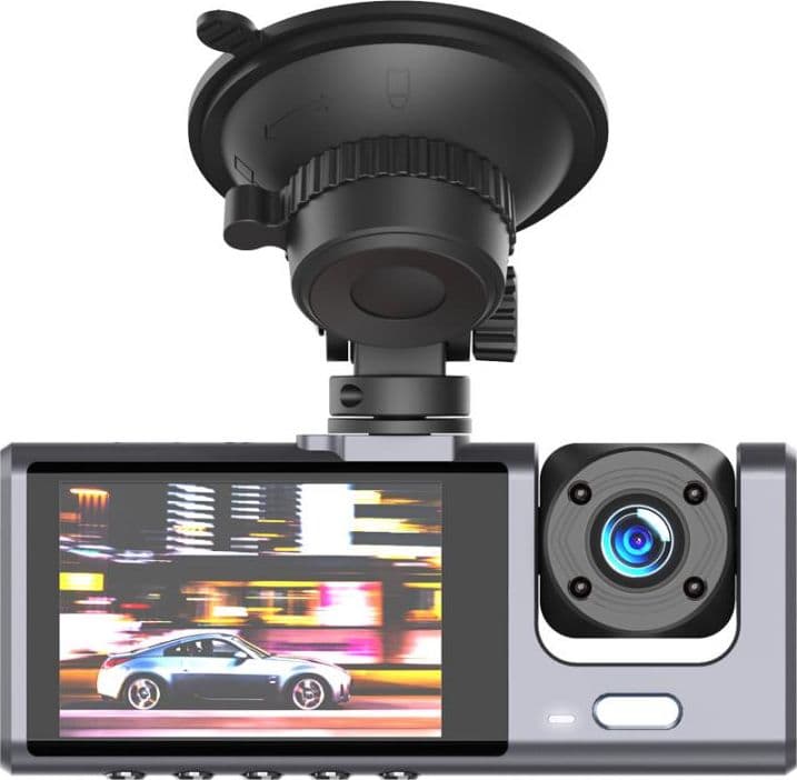 dash cam full hd g-sensor display 2 con  telecamera posteriore risoluzione 1920x1080 pixel angolo 140°