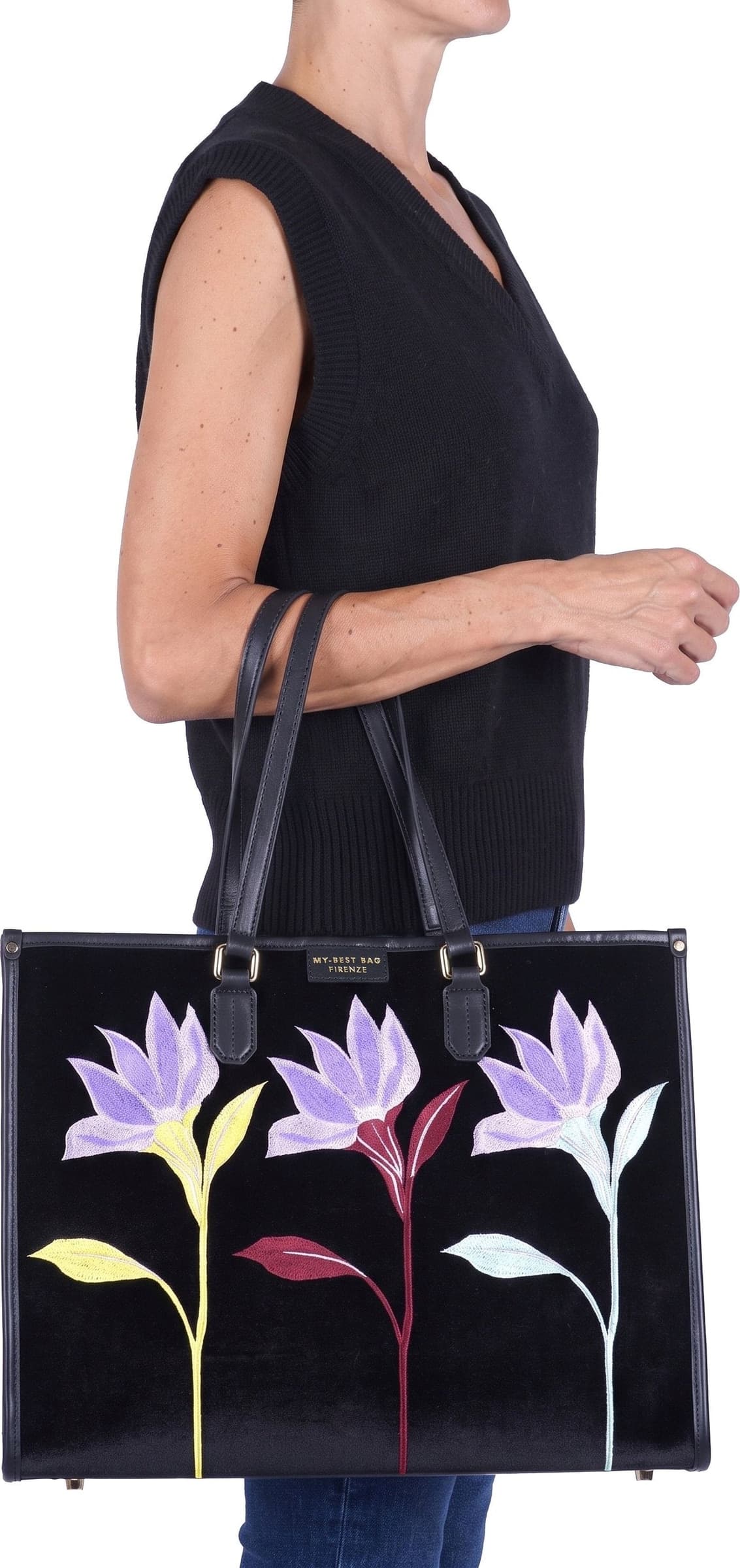 MY BEST BAGS My Best Bags - Borsa grande - 480082 - Nero/Lilla - 2