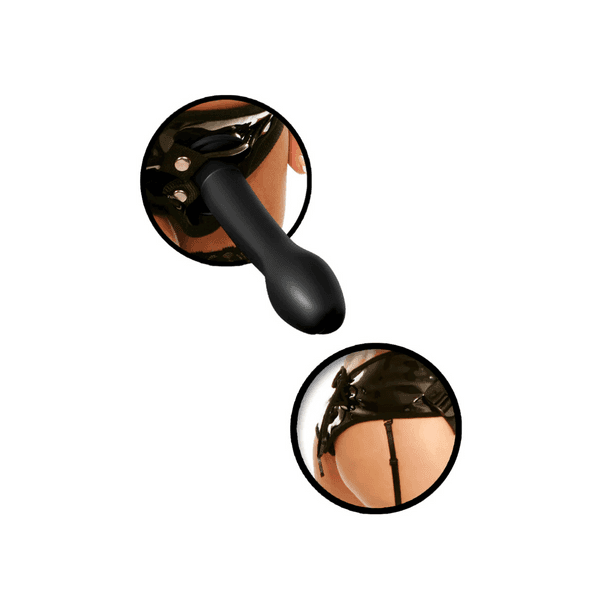 Pipedream Fetish Fantasy Garter Belt Strap-On 16,5 cm con Harness, 3 O-Ring e Calze - 5